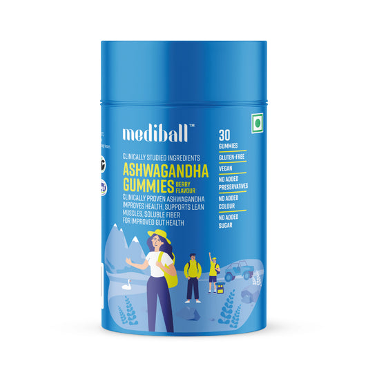 Mediball Ashwagandha Gummies | Mix Berry Flavor | Comprehensive Wellness Support