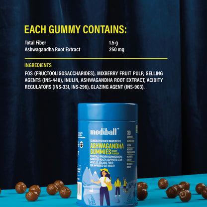 Mediball Ashwagandha Gummies | Mix Berry Flavor | Comprehensive Wellness Support