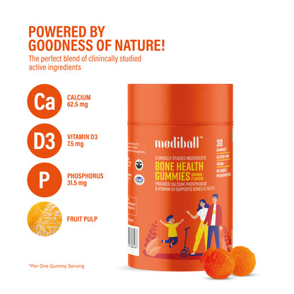 Mediball Bone Health Gummies | The Orange Essence Of Bone Vitality