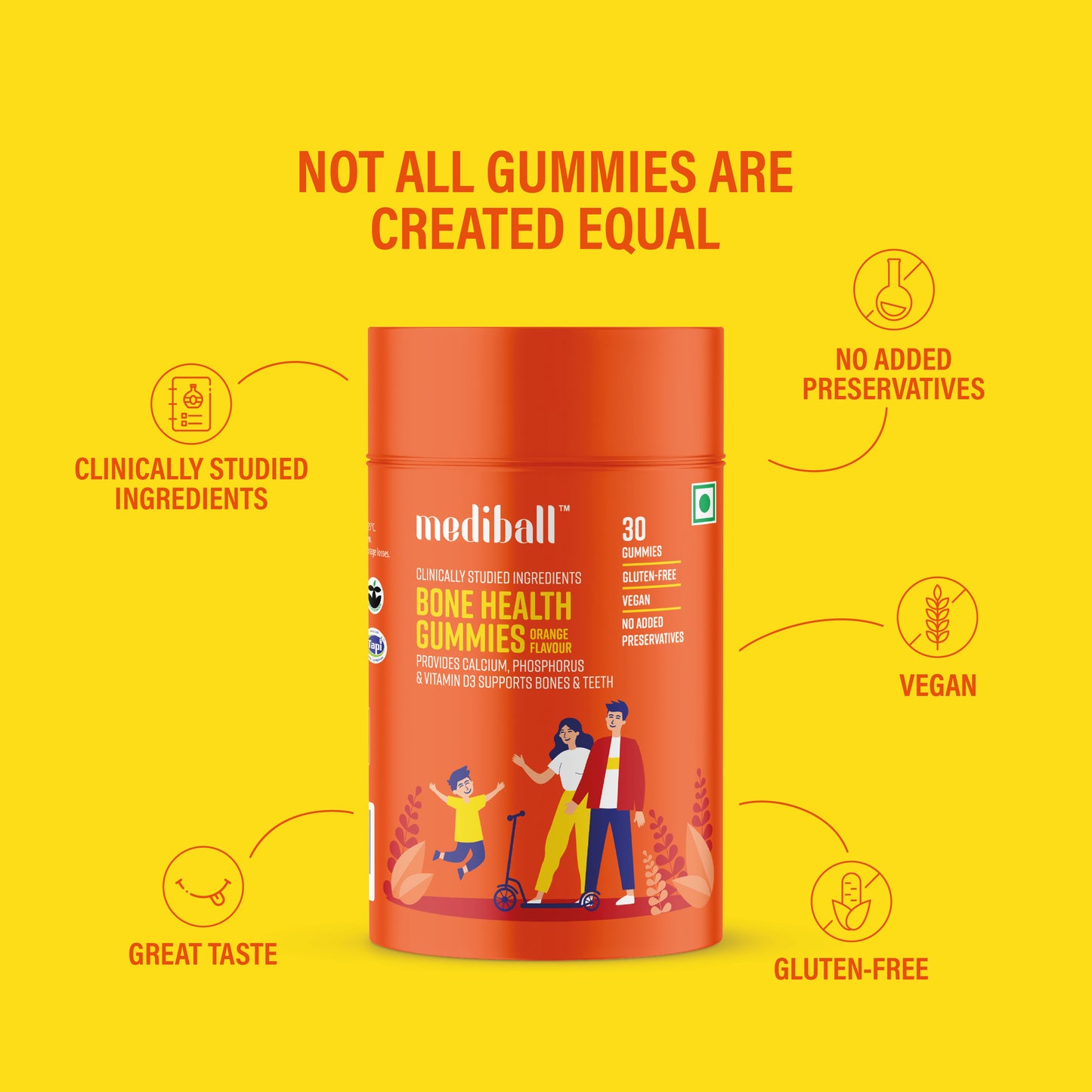 Mediball Bone Health Gummies | The Orange Essence Of Bone Vitality