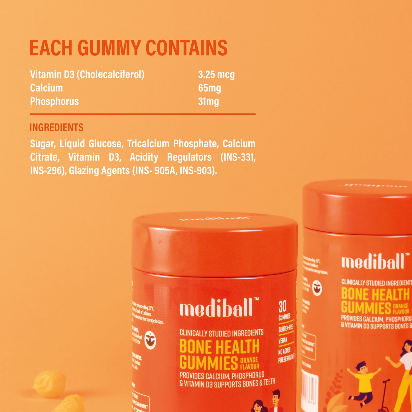 Mediball Bone Health Gummies | The Orange Essence Of Bone Vitality