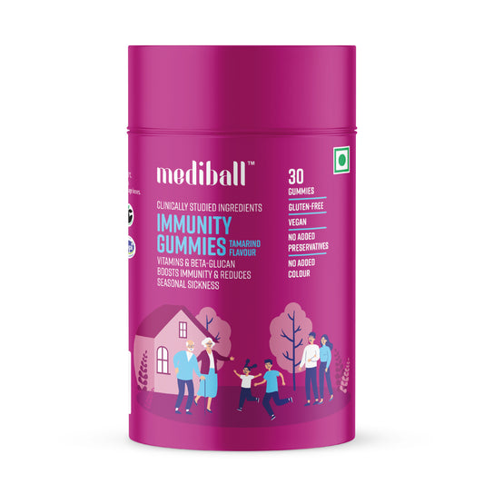 Mediball Immunity Gummies | Tamarind Flavor | Vitamin C & Beta-Glucan for Immune Support